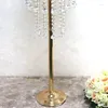 Party Decoration Wedding Tabletop Chandeliers Metal Flower Stand Gold Vase Crystal Centerpiece Marriage Decorations 52 Cm 82 Tall