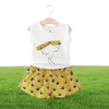 Kızlar Giyim Setleri Yaz Çocuk Giysileri Moda Kişellik Tshirtprint Şortları Çocuklar İçin 2pcs Giyim Seti Bebek Kız Kıyafetleri5487846