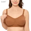 Платья Gratlin Maternity Mougher Rapeding Suport Bra Brats Bratchbood Plus Plus Size Soft Cottry Gursming Lingere для беременных женщин