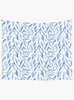 Tapestries waterverfbladeren - blauw tapijthuizendecoratie op de muur Kerstmis