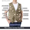 Outdoor Jackets Hoodies Men US Tactical Hiking Fishing Vest 14 Pockets Summer New Mens Photographer Waistcoat Mesh Cargo Sleeveless Jacket Tool Vest 7XL L48