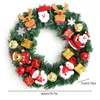 Fleurs décoratives 40 cm Couronnes de bonhomme de neige Décoration de Noël Décoration du Père Noël Garland pour la fenêtre Mur Mur