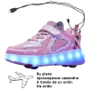 Sneakers Nieuwe roze USB Charging Fashion Girls Boys Led Light Roller Skate Shoes For Children Kids Sneakers met wielen vier wielen