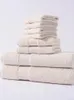 Towel Long Staple Cotton Thickened Bathroom 8 Pieces Set For Home El Spa 4 Square 2 Face Bath Brown