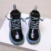 ブーツ2022 New Winter Children Shoes PU革の防水足首のブーツキッズスノーブーツブランドの女の子の男の子ラバーブーツファッションスニーカー