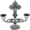 Candle uchwyty metalowe stojak na kominek Candelabra Candlestick zwężane stoiska w stylu vintage