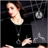 Colliers pendants Leeker charme rond cercle long collier pour femmes 2 couches déclaration de chaîne bijoux feme