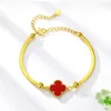 VAC bracelet Gold and Silver Lucky Clover Bracelet Female Adjustable Bracelet 999 Foot Gold and Silver Non fading Jewelry Gift