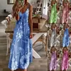 Plus Size Dresses Lady Spring Summer Women Dress Floral Print V-Neck Long Casual Bohemian Sleeveless Beach Party For