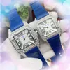 High End Luxury Couple Three Stiches Military Men Women Watches Business Leisure Set Auger Cool Leather Strap Clock Quartz Automatic Date Diamonds Ring Watch Gifts