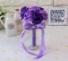 Goedkope Rose Wedding Bridal Bouquets Handmade Flowers Artificial Rose Ribbons Wedding Supplies Bride Holding Flowers Broche Bouquet 7887196