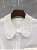 Women's Blouses Cotton Shirts 2024 Spring Summer Fashion White High Quality Ladies Turn-down Collar Sweetheart Embroidery Long Skirt