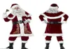 Christmas Decorations Deluxe Velvet Santa Claus Suit Adult Mens Costume Gloves ShawlhatTopsbeltFoot Covergloves Cosplay Hig3630263