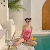 Mode einfache neue Tankini Solid Color Bikini Push Up sexy dünne Urlaubsstrand Badeanzug