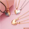 Chokers Couple Lover Necklace Set Black And White Love Stitching Magnetic Valentines Day Drop Delivery Jewelry Necklaces Pendants Dhlce