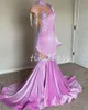 Abiti da ballo di una spalla più taglia con appliques eleganti appliques sirene abito da sera in pizzo di velluto formale abito da festa formale vestidos de fiesta elegantes 2024