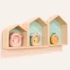 Dekorative Teller nordische Hausform Aufbewahrung Wandregal Display Hängende Regale Babyzimmer Holz Schatten Cubby Box Natural Regale