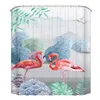Cortinas de chuveiro cortina de flamingo de estilo de banho à prova d'água no estilo europeu