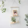 Other Home Decor Macrame shelves for bedrooms and plants Bohemian home decoration Christmas wooden wall candle holders floating gifts yq240408