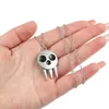 Chains Anime Soul Eater Necklaces Death The Kid Identical Ghost Head Pendant Charm Silver Color Gifts For Fans Cosplay