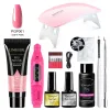 Kits Kit de gel de unha de unha com unhas com lâmpada UV para extensão conjunto de manicure acrílico híbrido UV Gel polonês Artnish Conjunto estendido dedo