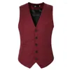 Gilet pour hommes Automne V-Neck Casual Mens Robe Veste sans manche