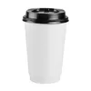 Disposable Cups Straws 50pcs Coffee Insulation Takeaway Double-layer Paper Cup With Lid (8oz 280ml) One-time