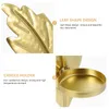 Candle Holders 2 Pcs Gold Decor Dinner Party Holder Metal Leaf Shaped Wall Candleholder Decorative Stand Centerpiece