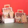 Gift Wrap 4pcs Christmas House Shape Candy Box Merry Decorations For Home Santa Claus Xmas Ornament Navidad 2024 Year