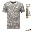 Tactical T-Shirts Shooting T Shirt Battle Dress Uniform Bdu Army Combat Clothing Cotton Camouflage Outdoor Woodland Hunting T-Shirt N Dhxpy