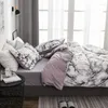 寝具セット2/3ピースセット大理石パターンプレーンキルトカバーと枕カバー2または3つの快適な家の織物