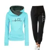 Damen zweisteuelhafte Hosen Frau Tracksuit Set Winter warme Hoodies Pullovers Sweatshirts Weibliche Jogging -Kleidung Sportanzug Outfits