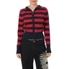 Women's Knits Spring Knit Hoodies Stripe Print Zip Up Sweater Slim Lightweight Jacket Fall Casual Sweatshirt