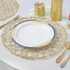 Table Mats 6pcs PVC Woven Placemat In Gold And Silver Non-slip Mat Heat-insulated Mug Pad Drink Xmas Home Decorations 15inch