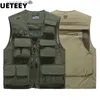 Vestes extérieures Hoodies Summer Nouveaux hommes Us Tactical 15 poches randonnées de pêche Vetet Man Photographe Waistco Mesh Cargo Sans manche Veste de manches 7xl