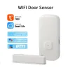 Detektor Aubess Tuya Smart WiFi Door Sensor USB Laddningsdörr Öppen / stängda detektorer Kompatibla med Alexa Google Home Smart Life App