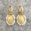 Boucles d'oreilles cerceaux Qmhje Slee Femme Vierge Marie Beles Geads Gold Color Boho Copper Designer Drop White Yellow Black Mig Third Vintage