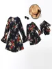 Vieeease Girls Jumpsuit Outfits Ruches met lange mouwen Floral voor mama en ME 2022 Summer Family Matching AA0119590795