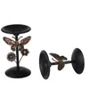 Świece stoją metalowy zestaw 2 stołowych elementów dekoracyjnych dekoracyjnych cokołów vintage motyl i design kwiatowy