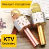 Mikrofonlar Ana Sayfa 2in1 BluetoothCompatible Şarkı Mikrofon Profesyonel Ayarlama Karaoke Oyuncu Mikrofon Düşük Gecikme Gül Altın