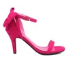Sandaler 2024 Summer Elegant Black Red Women Open Toe High Thin Heels Lady Slingback Shoes Plus Big Size 12 43 46 48
