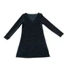 Casual jurken Elegant V-hals Dress Party Pargin V Neck Club Mini voor vrouwen Glanzende A-lijn Solid Color Soft Ademend