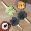 Pans 1 household creative porous frying pan medical stone stick free wood shavings handle breakfast mini egg dumpling plateL2403