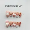 Handgemaakte roze nagelset Press op Koreaanse Fairy Y2K Design herbruikbare lijm valse nagels Acryl Acryl Volledige hoes Tips Star 240328