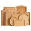 Tea Trays Bamboo Tray Rectangular Saucer El Dinner Plate Storage Tableware Set Bread Home Decor