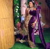 Afrikaner Samt Juwel Hals Mermaid Prom Kleider appliziert Spitzen eine Schulter lange Abendkleider ASO EBI Party Kleid Plus Size5721976