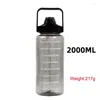 Vattenflaskor 2 liter halm plastflaska stor bärbar rese sport fitness cup hög värde stor fett vuxen universal