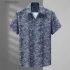 メンズカジュアルシャツ新しい到着ファッションスエプル大型デジタルプリントキューバネックライン短袖シャツ夏薄いプラスサイズlxl2xl3xl4xl5xl6xl7xl8xl10xl yq240408