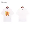 Designer masculin à manches courtes High Street Trendy New Flame Letter Imprimé Unisexe Round Neck Casual Woîte T-shirt