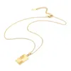 Trendig krimpad guld titanstål dubbel bärt halsband glänsande chic design elegant hållbarhet